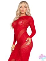 Lace and Net Body Con Gown Heart Keyhole Detail