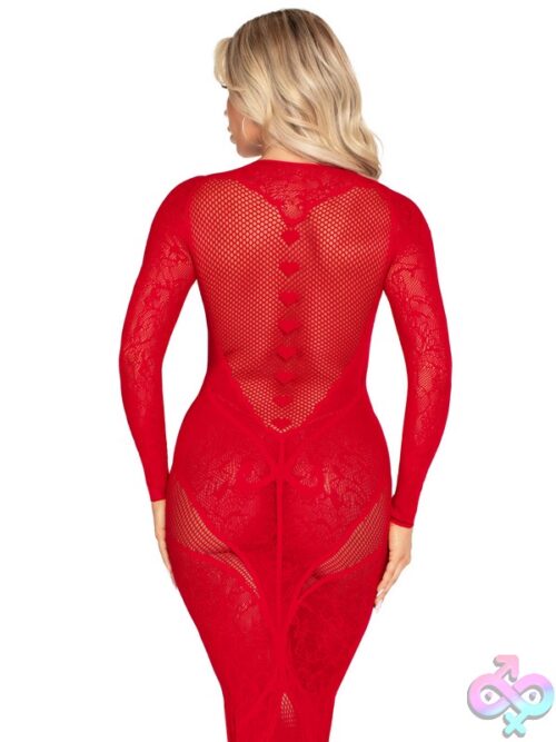 Lace And Net Body Con Gown Heart Keyhole Detail