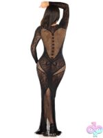 Lace and Net Body Con Gown Heart Keyhole Detail
