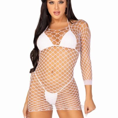 Supreme Fence Net Long Sleeved Mini Dress by Leg Avenue — sultry lace lingerie