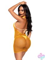 Woven Net Twist Halter Mini Dress