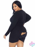 Plus Size Brushed Rib Romper Long Johns Cheeky Snap Closure Back Flap