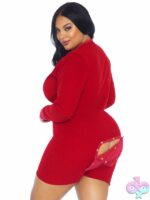 Plus Size Brushed Rib Romper Long Johns Cheeky Snap Closure Back Flap