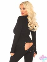 Cozy Brushed Rib Long Johns Cheeky Snap Closure Back Flap