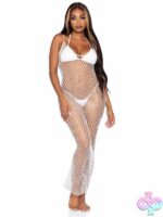 Woven Twist Net Backless Maxi Dress