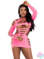 Opaque Shredded Cut Out Mini Dress