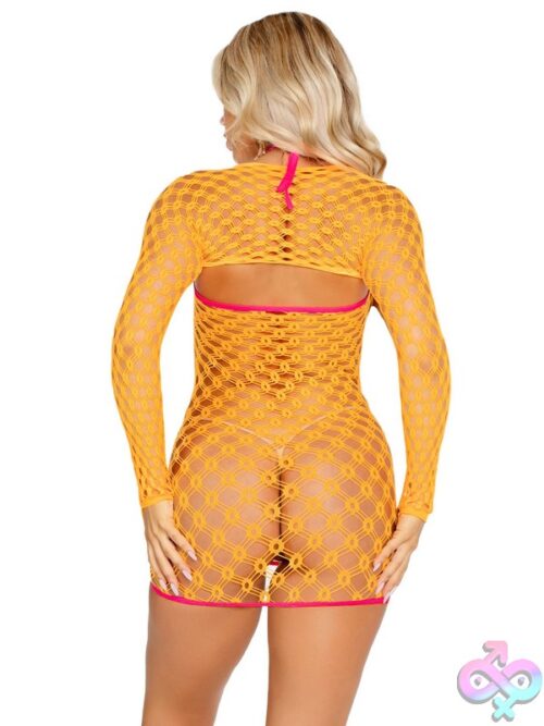 2 Piece Eyelet Net Mini Dress Tie Front Keyhole Detail And Shrug