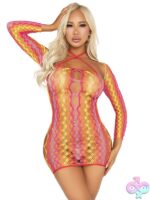 Mini Dress Keyhole Detail and Shrug 2 Piece Zig Zag Net Twist Halter by Leg Avenue