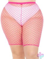 Plus Size Industrial Net Biker Shorts