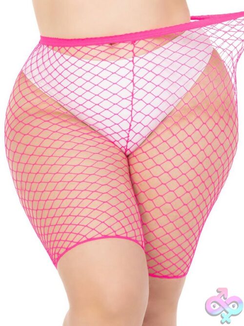 Plus Size Industrial Net Biker Shorts