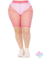 Plus Size Industrial Net Biker Shorts