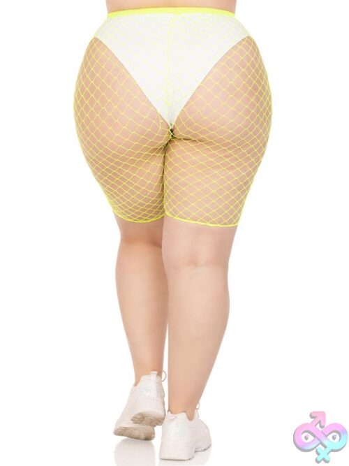 Plus Size Industrial Net Biker Shorts