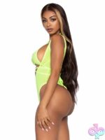 2 Piece Rhinestone Mesh Wrap Around Bikini Top and Suspender Bodysuit