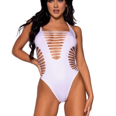 Seamless Shredded Racer Back Thong Bodysuit