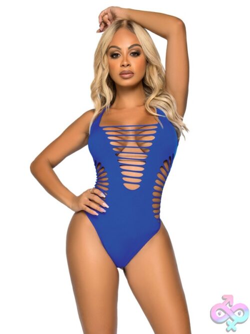 Seamless Shredded Racer Back Thong Bodysuit