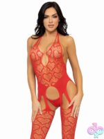 Heart Net Suspender Lingerie Jumpsuit