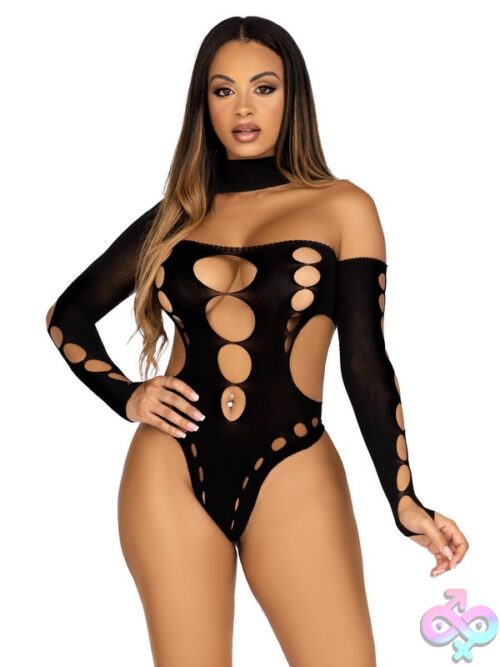 Seamless Asymmetrical Cut Out Thong Bodysuit