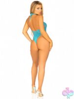 Lace and Net Keyhole Crossover Halter Teddy