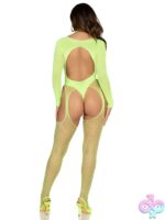 2 Piece Fishnet Halter Suspender Lingerie Jumpsuit and Layered Opaque Cut Out Teddy