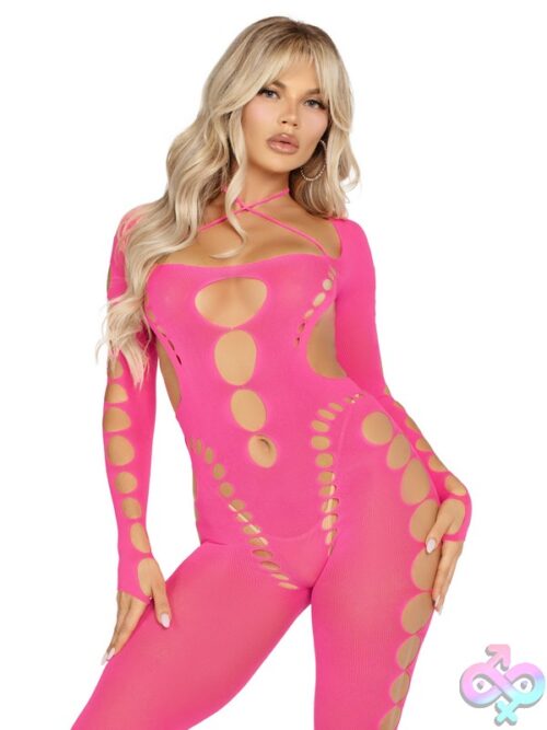 Seamless Opaque Cut Out Footless Lingerie Jumpsuit