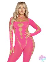 Seamless Opaque Cut Out Footless Lingerie Jumpsuit