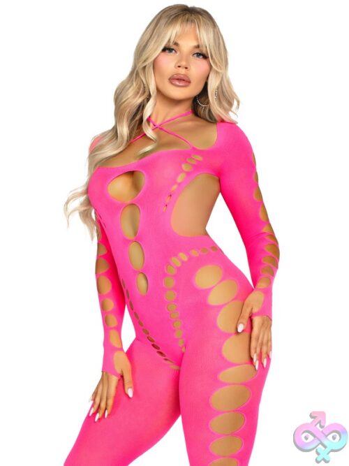 Seamless Opaque Cut Out Footless Lingerie Jumpsuit