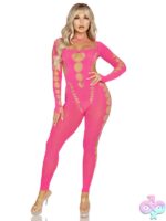 Seamless Opaque Cut Out Footless Lingerie Jumpsuit