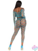 2 Piece Hardcore Net Crop Top and Footless Tights
