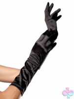 Satin Elbow Length Gloves by Leg Avenue — smooth satin opera-style gloves for lingerie and costume wear
