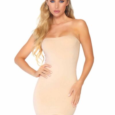 Seamless Opaque Microfiber Bodycon Tube Dress