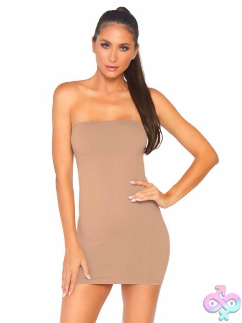 Seamless Opaque Microfiber Bodycon Tube Dress