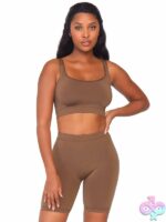 Bike shorts 2 Piece Seamless Opaque Spandex Crop Tank and Bike Shorts by Leg Avenue