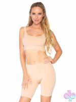 2 Piece Seamless Opaque Spandex Crop Tank and Bike Shorts