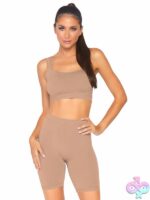 2 Piece Seamless Opaque Spandex Crop Tank and Bike Shorts