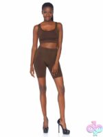 2 Piece Seamless Opaque Spandex Crop Tank and Bike Shorts
