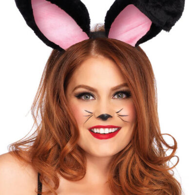 Role play sex outfits accessory — Leg Avenue Plush Bunny Ears Black LA-A2811BLK