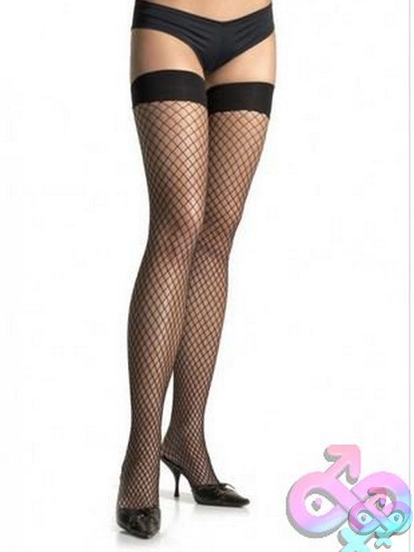 Discreet-Toys-Leg-Avenue-Spandex-Industrial-Net-Thigh-Highs-Black-La-9036Blk Spandex Industrial Net Thigh Highs - Image 1
