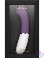 Curved purple silicone G-spot vibrator with app-controlled settings by Lelo