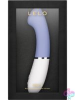 Powder blue curved silicone G-spot vibrator with app-controlled settings by Lelo