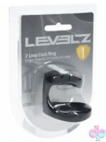 Dual loop black silicone cock ring by Shots Toys