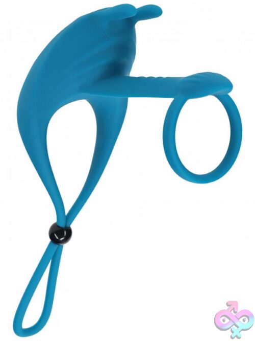 Levelz Adjustable Vibrating Silicone Cock Ring &Amp; Shaft Loop – Teal - Image 2