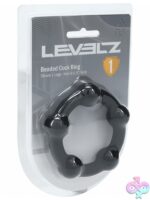 Beaded large silicone cock ring in black by Shots Toys