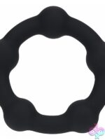 Levelz Beaded Silicone Cock Ring Black - Image 2