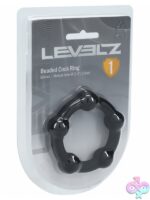 Beaded black silicone cock ring 35mm by Shots Toys