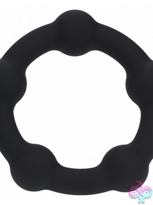 Levelz Beaded Silicone Cock Ring Black - Image 2