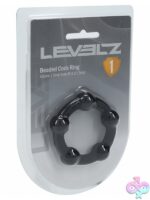 Beaded black silicone cock ring 30mm by Shots Toys
