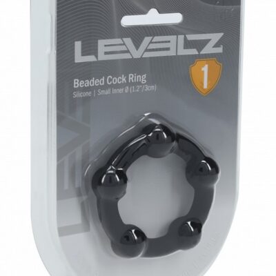 Beaded black silicone cock ring 30mm by Shots Toys