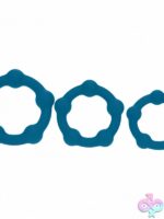 Levelz Beaded Silicone Cock Ring Set – Teal - Image 2