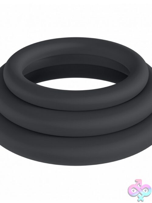 Levelz Classic Silicone Cock Ring Set Black – 3 Sizes - Image 2