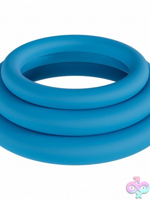Levelz Classic Silicone Cock Ring Set – Teal - Image 2
